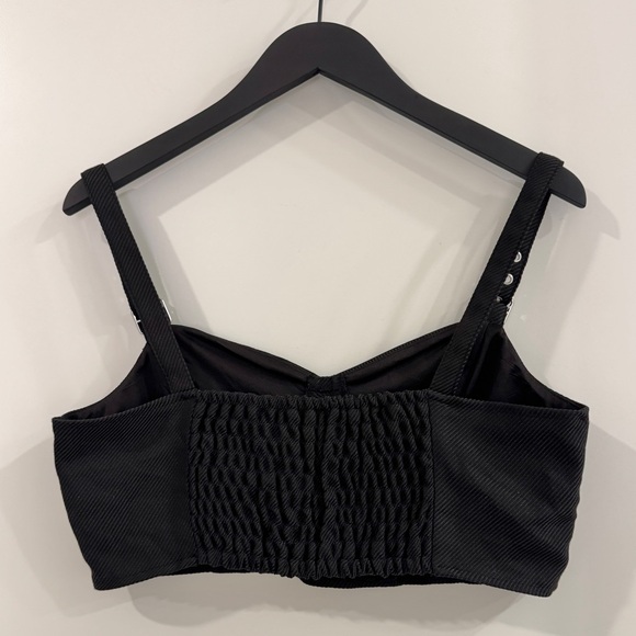 H&M Divided Black/Grey Buckle Strap Bustier Crop Top size Large - Picture 5 of 9
